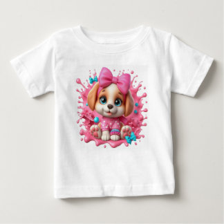 Uma cachorrinha adorável e fofa com olhos grandes baby t-shirt