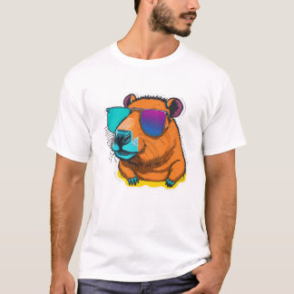 uma capivara de óculos T-Shirt