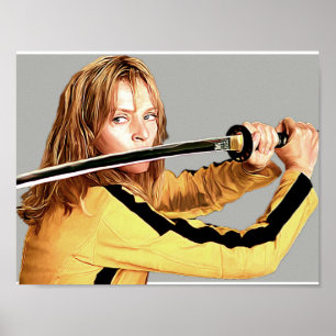 Uma Thurman - Töte Bill - Digitales Gemälde Poster
