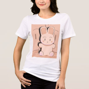 Umarm das Quiet Luxury Minimalist Bunny T-Shirt Tri-Blend Shirt