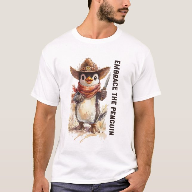 Umarm den Pinguin Lustiges Meme Tshirt Humor (Vorderseite)