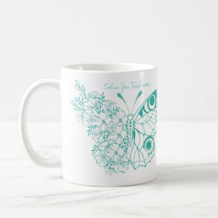 Umarme deine Verwandlung Schmetterling Kaffeetasse