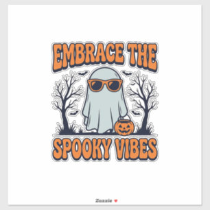 Umarme die Grusel-Vibes Geist Halloween-Shirt_1 Aufkleber