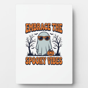Umarme die Grusel-Vibes Geist Halloween-Shirt_1 Fotoplatte