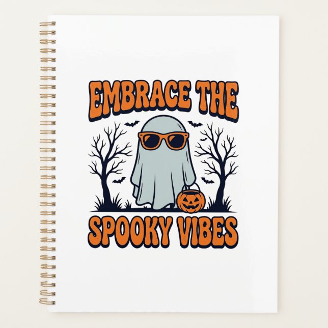 Umarme die Grusel-Vibes Geist Halloween-Shirt_1 Planer (Vorderseite)