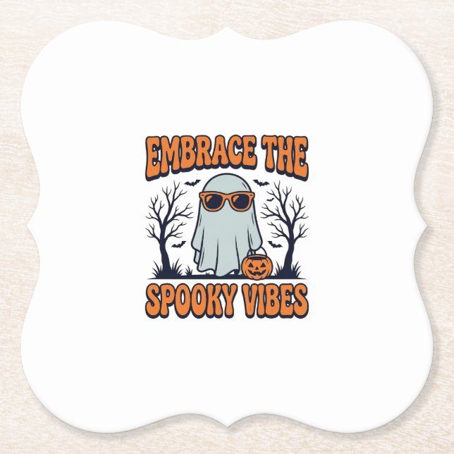 Umarme die gruseligen Vibes Geist Halloween-Shirt_ Untersetzer (Vorderseite)