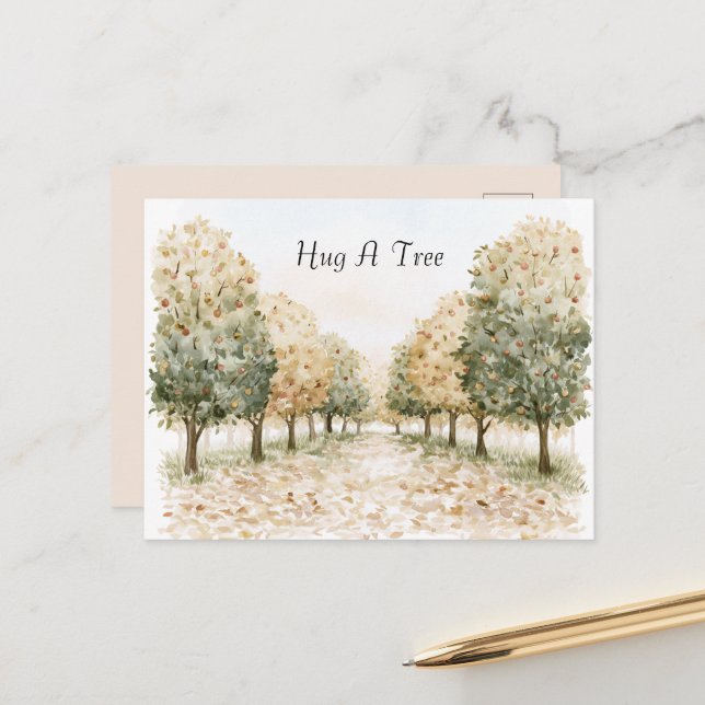Umarme einen Baum Postkarte (Vorderseite/Rückseite Beispiel)