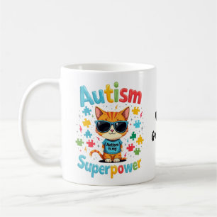 Umarme Katzenliebhaber Autismus ist meine Superkra Kaffeetasse