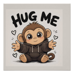 Umarme mich Affe Poster