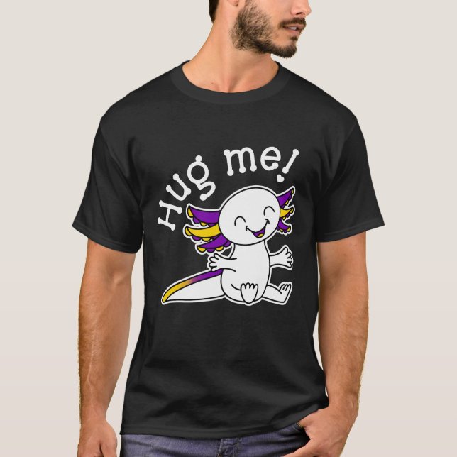 Umarme mich! Niedlicher Axolotl in den Intersex Pr T-Shirt (Vorderseite)