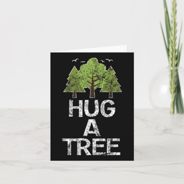 Umarmen eines Baum-Hugger-Earth-Arbor-Tages Karte (Vorderseite)
