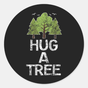 Umarmen eines Baum-Hugger-Earth-Arbor-Tages Runder Aufkleber