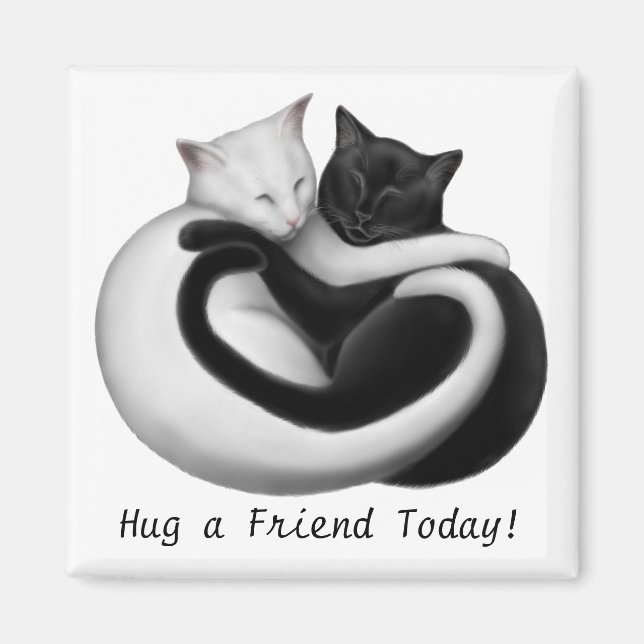 Umarmen eines Friend Cats Magnet (Vorne)