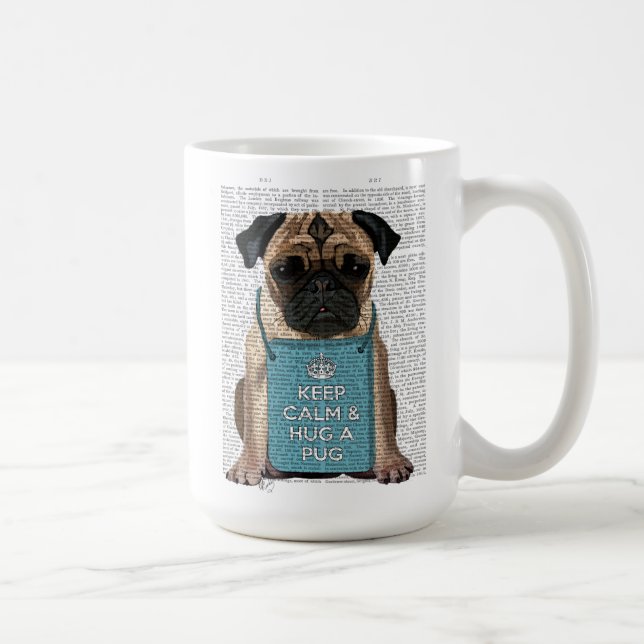 Umarmen eines Mops Kaffeetasse (Rechts)