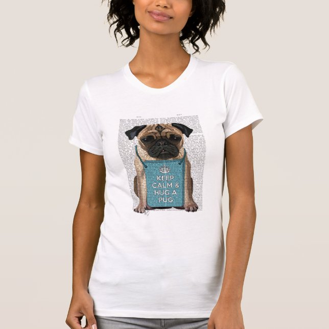 Umarmen eines Mops T-Shirt (Vorderseite)