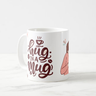 Umarmen in einer Tasse Niedlicher Valentinstag