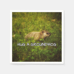 Umarmen Sie ein groundhog Servietten