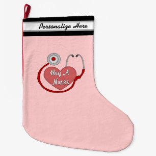 Umarmen Sie eine Krankenschwester Großer Weihnachtsstrumpf