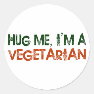 Umarmen Sie mich, ich bin Vegetarier Runder Aufkleber