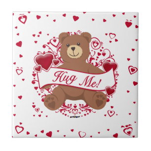 Umarmen Sie mich! Valentinstag Teddybär Fliese