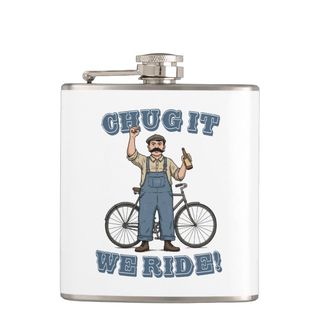 Umarmen wir es mit dem Fahrrad Flachmann (Vorderseite)