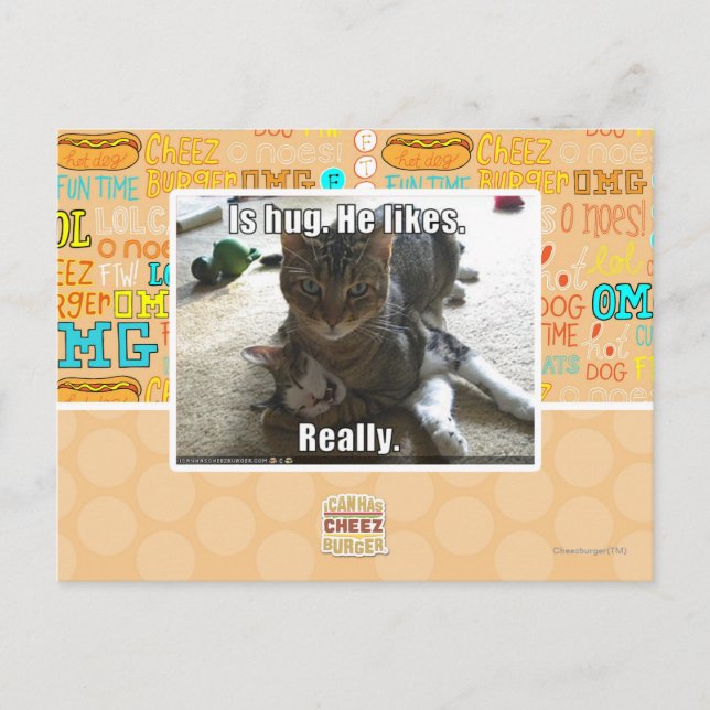 Umarmt. Er mag. Postkarte (Vorderseite)