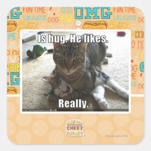 Umarmt. Er mag. Quadratischer Aufkleber