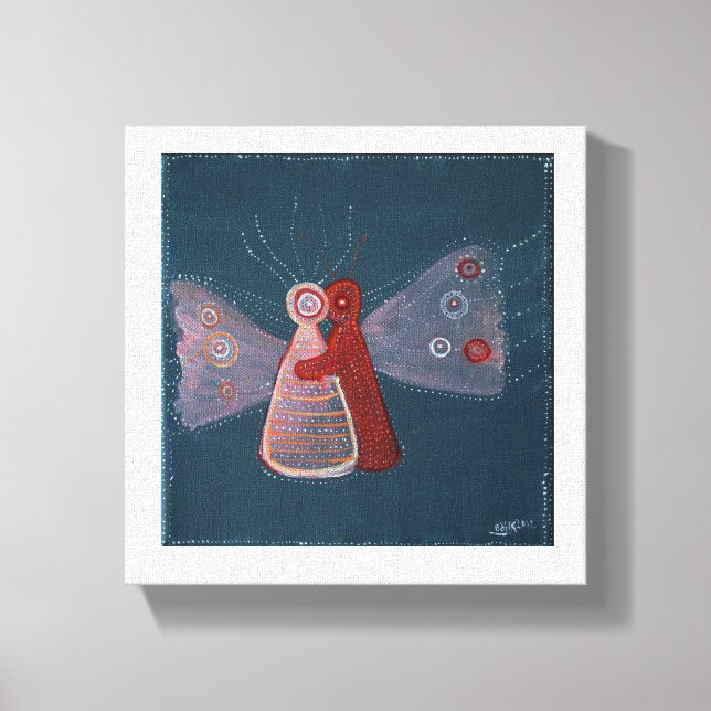 Umarmte abstrakte Malerei Wrapped Canvas Leinwanddruck (Vorderseite)