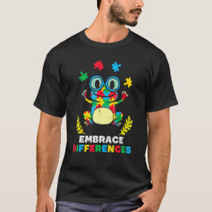 Umarmung der Unterschiede Puzzle Frosch Autismus-B T-Shirt