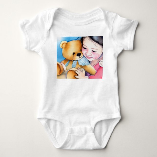 Umarmung eines Bären Baby Strampler (Vorderseite)