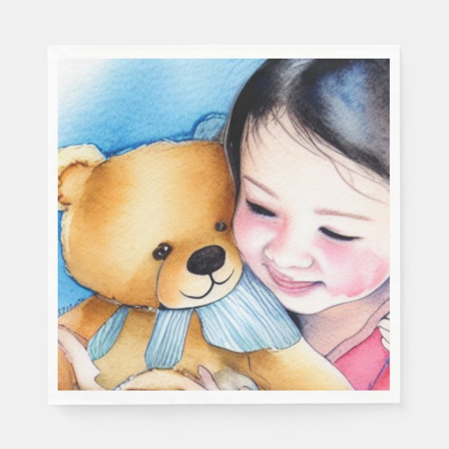 Umarmung eines Bären Serviette (Vorderseite)