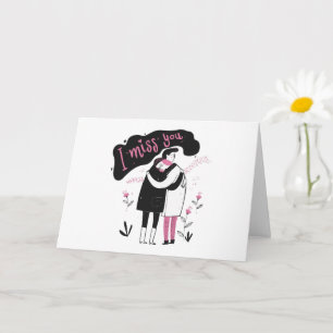 Umarmung Ich vermisse Dich Karte, Süße Liebeskarte Karte