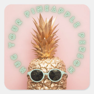 Umarmung Ihres Ananas Quadratischer Aufkleber