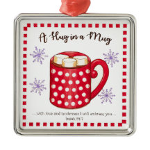 Umarmung in einem Tassescripture-Weihnachten