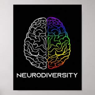 Umarmung Neurodiversität Autismus Adhd Asd Regenbo Poster