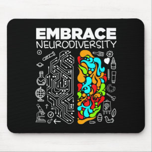 Umarmung Neurodiversität Gehirn Autismus-Bewusstse Mousepad