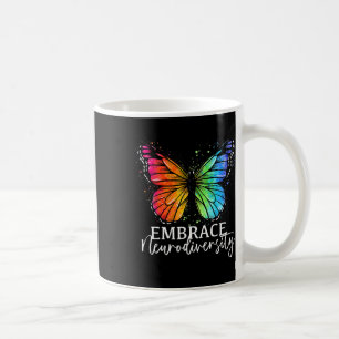 Umarmung Neurodiversität Regenbogen Schmetterling Kaffeetasse