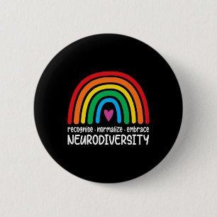 Umarmung Neurodiversitäts-Regenbogen Autismus-Bewu Button
