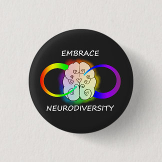 Umarmung Neurodiversity Knopf in der Dunkelheit Button