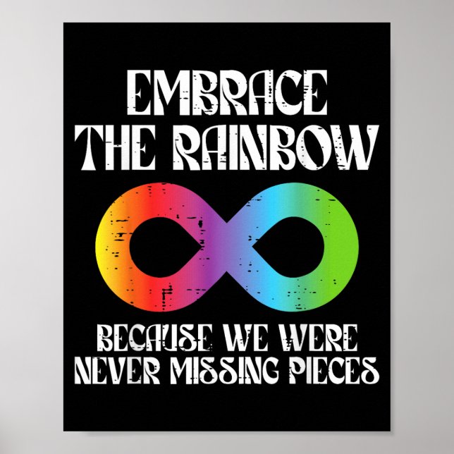 Umarmung Regenbogen Autismus Unendlichkeit Awarene Poster (Vorne)