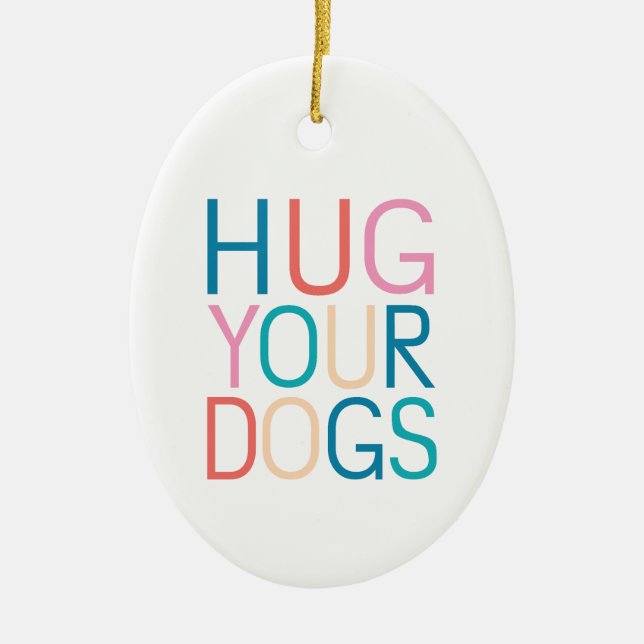 Umarmung von Hunden Keramik Ornament (Vorne)