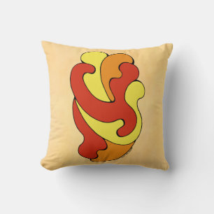 Umarmung von Kurven (Gelb, Rot, Orange) Kissen