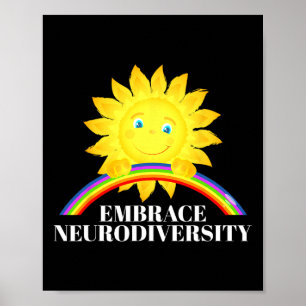 Umarmung von Neurodiversität Autismus Regenbogen S Poster