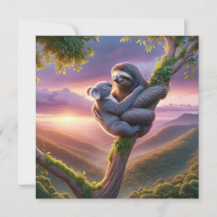 Umarmungen des Wilden Feiertagskarte