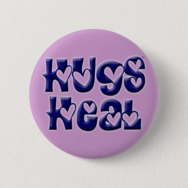 Umarmungen heilen Logo-Blau Button (Vorderseite)