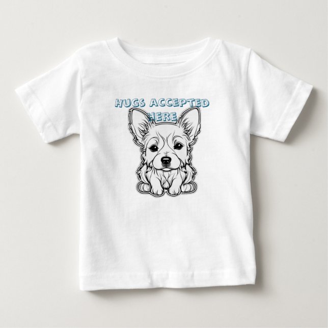 Umarmungen hier erwünscht baby t-shirt (Vorderseite)