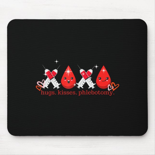 Umarmungen Kuss Phlebotomie Valentinstag Phlebotom Mousepad (Vorne)