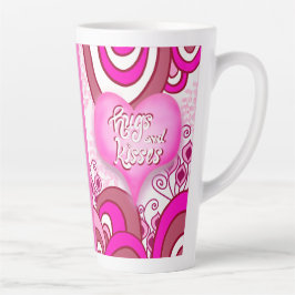 Umarmungen & Küsse Retro Herz Latte Tasse