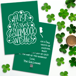 Umarmungen, Küsse und Shamrock-Wünsche zum St. Pat Feiertagskarte