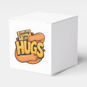 Umarmungen senden Sticker - Süße Cartoon-Umarmer Geschenkschachtel